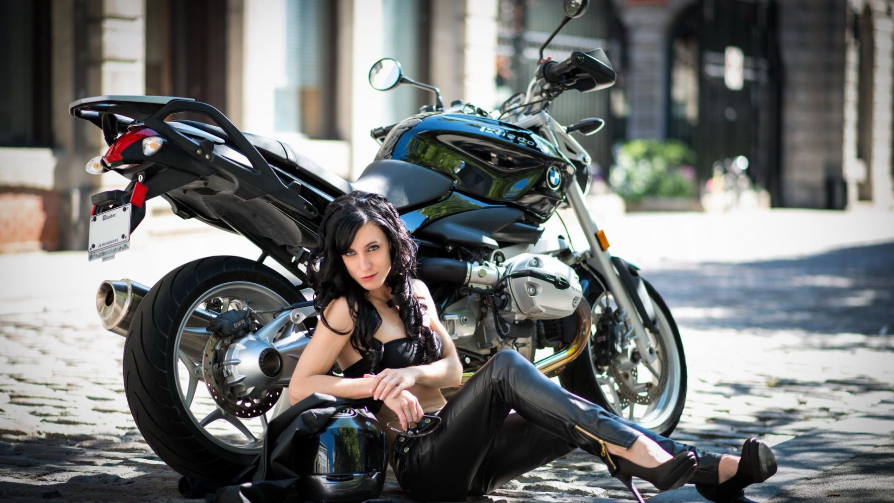 European women on bikes in Brazzaville