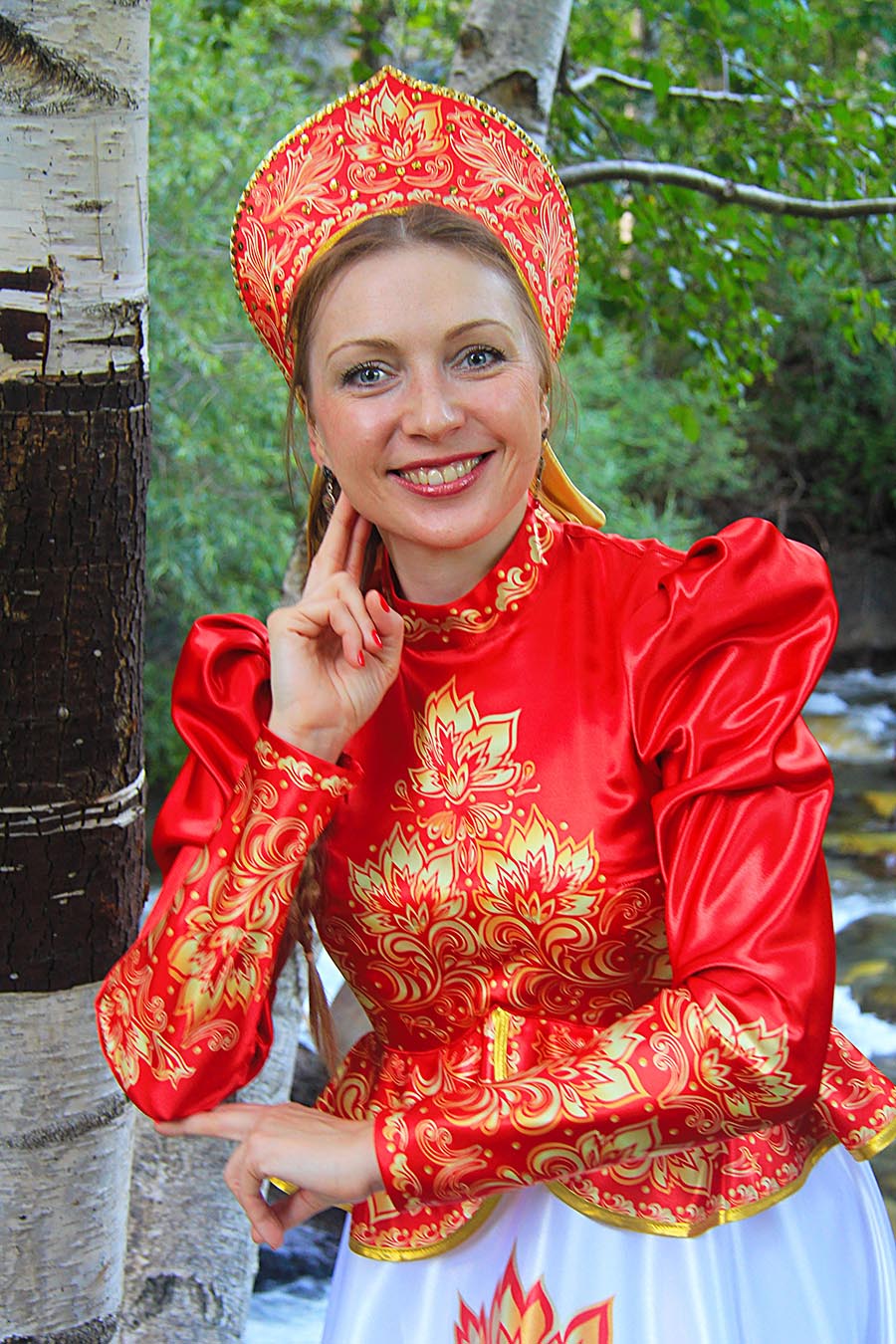 Women in Slavic costumes in Brazzaville