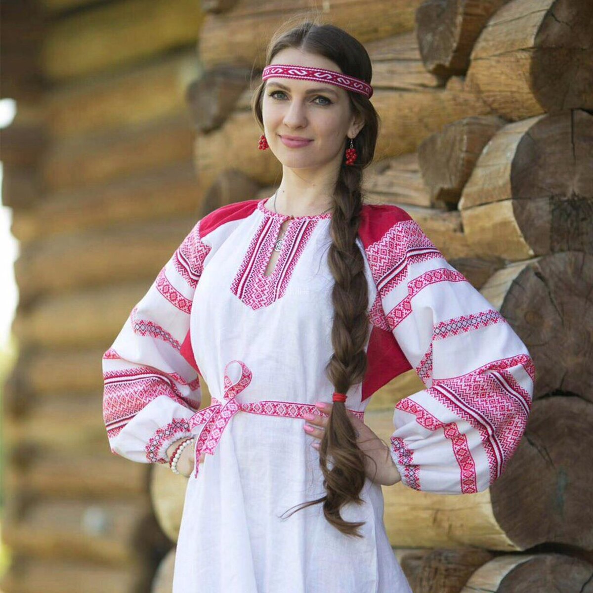 Girls in Slavic costumes in Brazzaville